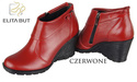 Damenschuhe Keilstiefel, Naturleder, Rot 739 ElitaBut