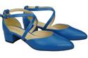 Damen Sandalen Echtleder Blau mit Riemen Niedriger Absatz 223 ElitaBut