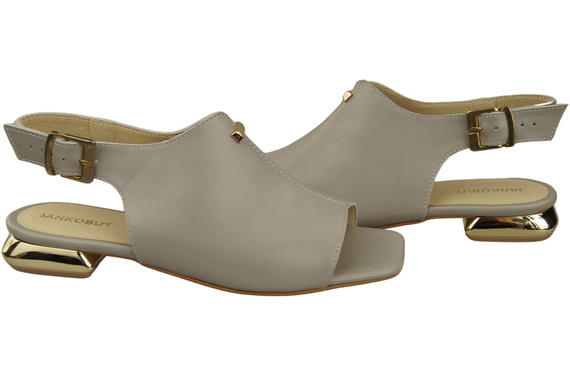 Bequeme Frauenschuhe Sandalen Helle Esche Flacher Goldabsatz Naturleder 207 ElitaBut