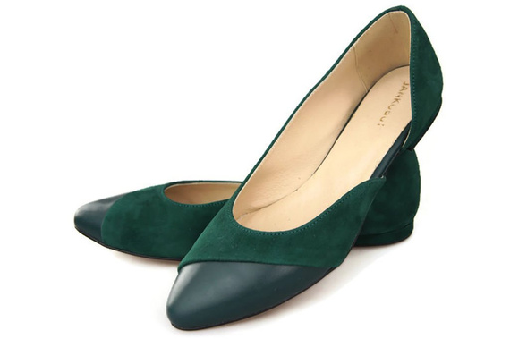 Damenschuhe Malachit-Ballerinas, natürliches Wildleder 146 ElitaBut