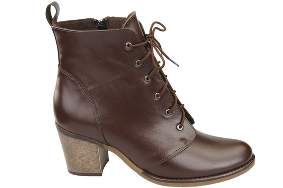 Winter-Schnürstiefel für Damen, Naturleder, Schokolade 188 von ElitaBut