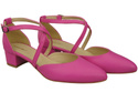 Damen Sandalen Echtleder Fuchsie mit Riemen Niedriger Absatz 223 ElitaBut