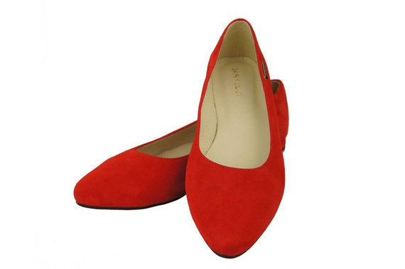 Damenschuhe Ballerinas Rot, Naturleder, Wildleder 131 ElitaBut
