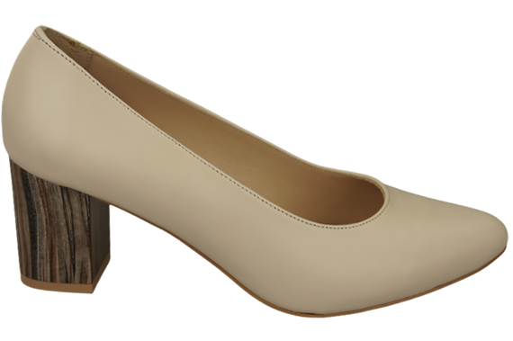 Damenschuhe Beige Pumps Naturleder mit Zierabsatz 157 ElitaBut