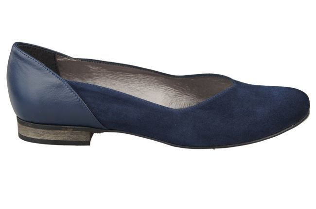 Damen-Ballerinas, Naturleder, Marineblau 984 ElitaBut