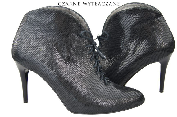 Damenstiefel Frühling/Herbst Naturleder Schwarz geprägt 955 ElitaBut