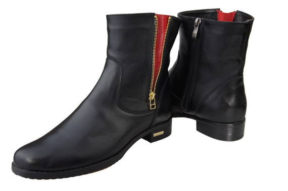 Damenschuhe Stiefel, Naturleder, Schwarz 811 ElitaBut