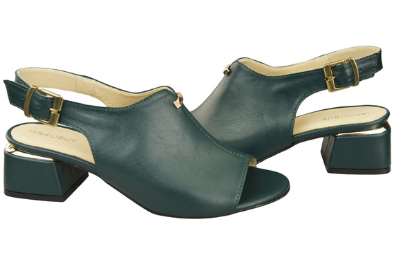 Damenschuhe Malachit-Sandalen, goldene Schnalle, Naturleder 198 ElitaBut