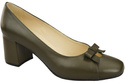 Damen Pumps mit Schleife Olive Naturleder und niedrigem Absatz 203 ElitaBut