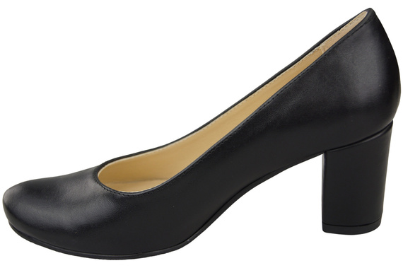 Klassische Damen Schwarz Naturleder Mandelnase Kürbisschuhe 201 ElitaBut