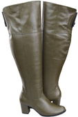 Footwear Kniehohe Overknee-Stiefel für Damen, Naturleder 190, Olive ElitaBut