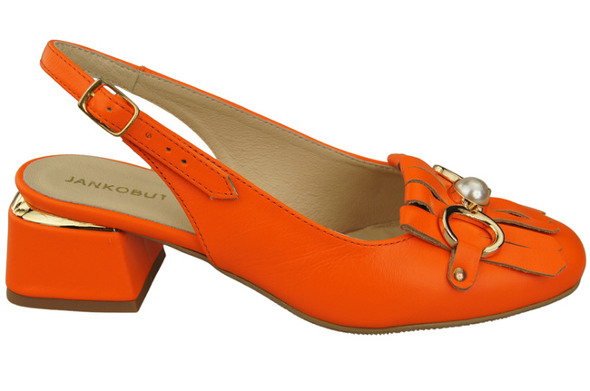 Damenschuhe Orange Sandalen mit Fransen verziert Naturleder 208 ElitaBut