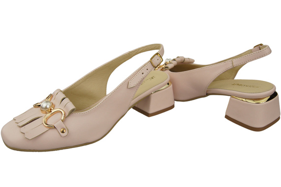 Damenschuhe Puderrosa Sandalen mit Fransen verziert Naturleder 208 ElitaBut