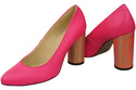Damenschuhe Pumps Neonrosa Naturleder Bunter Zierabsatz 194 ElitaBut