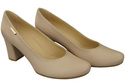 Klassische Damen Cappuccino Helles Leder Mandel Nase Pumps 201 ElitaBut