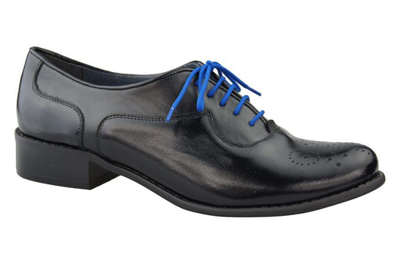 Schuhe Schnürschuhe, Naturleder, Schwarz, glänzend Damen 953 ElitaBut