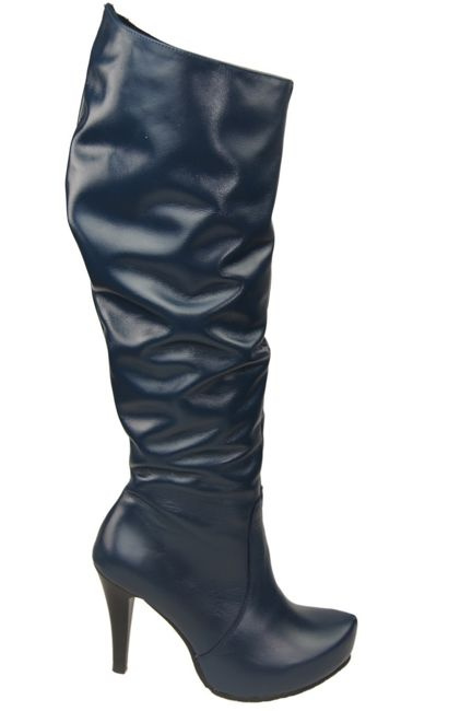 Damen-Plateaustiefel, Naturleder, Marineblau 120 ElitaBut