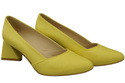 Damen Pumps Zitrone Echtleder Spitz Zehen Absatz ElitaBut 221