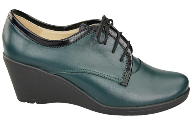 Damenschuhe mit Keilabsatz, Naturleder, Malachit 181 ElitaBut