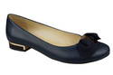 Damen-Ballerinas, Naturleder, Marineblau 894 ElitaBut