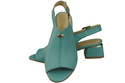 Damenschuhe Sandalen Türkis, goldene Schnalle, Naturleder 198 ElitaBut