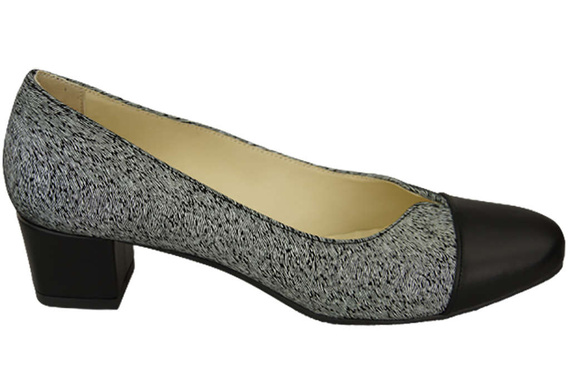 Damenschuhe Pumps Naturleder 164 Schwarz - Weiß ElitaBut