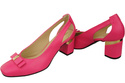 Schuhe Damen Neon Pink Pumps aus Naturleder mit dekorativem Absatz 199 ElitaBut