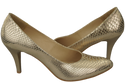 Damenschuhe Pumps Gold, Schlangenmotiv, Naturleder 150 ElitaBut