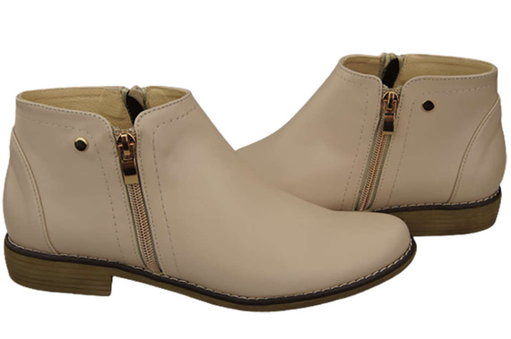 Damenschuhe Damenstiefel Warmes Naturleder Cappuccino Bright 872 Z Elitabut