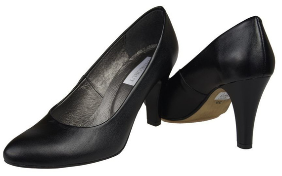 Damenschuhe Pumps, Naturleder, Schwarz 764 ElitaBut