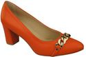 Klassische Frauen Orange Naturleder Schuhe mit Gold Ornament Kette 200 ElitaBut
