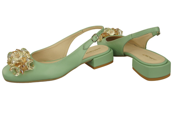 Damen Schuhe Minze Sandalen mit Kristallen Naturleder 215 ElitaBut