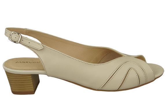 Damenschuhe Sandalen, Naturleder, Beige Ecru 991 ElitaBut