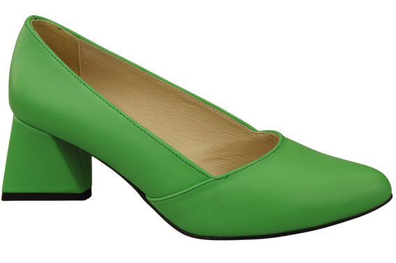 Damen Pumps Limette Echtleder Spitz Zehen Absatz ElitaBut 221