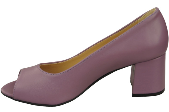 Damenschuhe PEEP TOE Pumps Lila Naturleder mit beschichtetem Absatz 192 ElitaBut