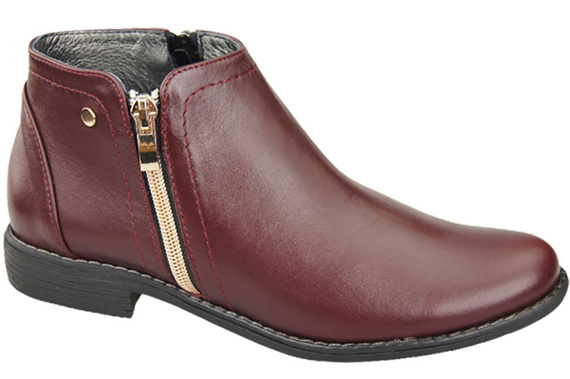 Damenschuhe Damenstiefel Warmes Naturleder Burgund 872 Von Elitabut