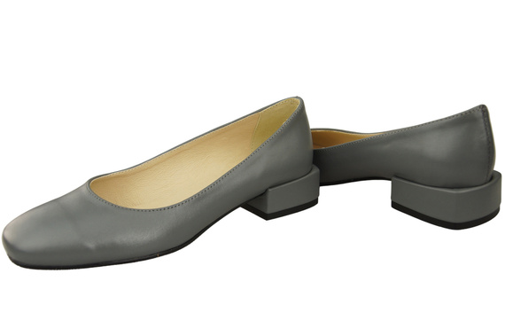 Bequeme Frauen Schuhe Aschgrau Flats Natural Leder 204 ElitaBut