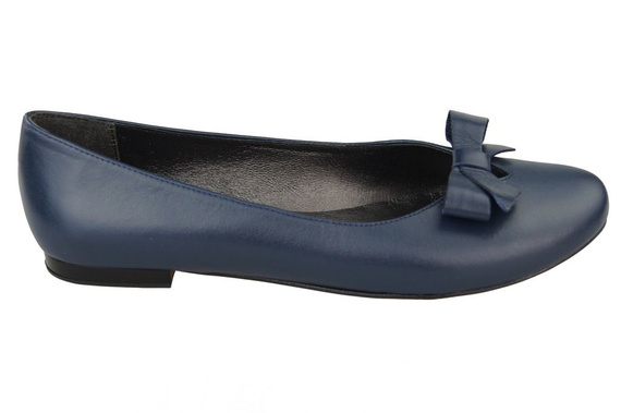 Damen-Ballerinas Marineblau, Naturleder 998 ElitaBut