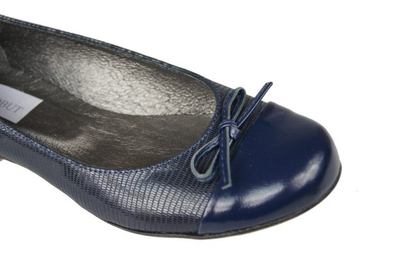 Damen-Ballerinas, Naturleder, Marineblau 873 ElitaBut