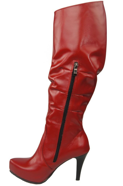 Damen-Plateaustiefel, Naturleder, Rot 120 ElitaBut