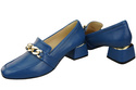 Damenschuhe mit Zierkette Pumps Mokassins Naturleder 193 Blau ElitaBut
