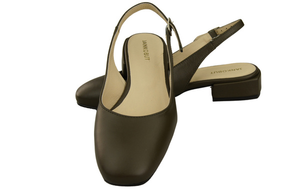 Damen Schuhe Sandalen Olive Flacher Absatz Naturleder 206 ElitaBut