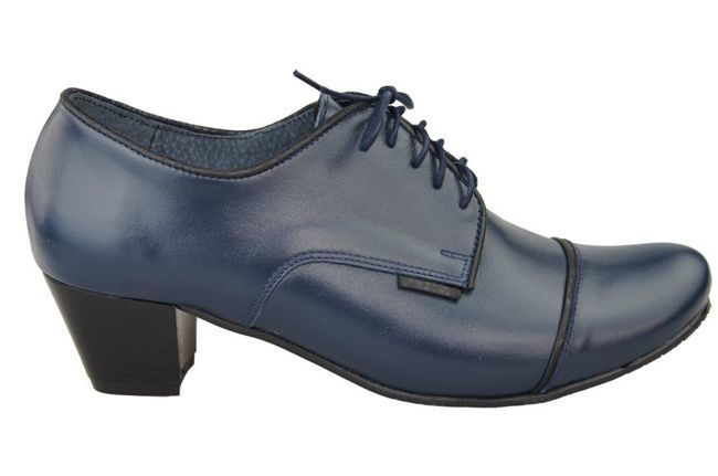 Schuhe Damenschuhe, Schnürschuhe, Naturleder, Marineblau 956 ElitaBut