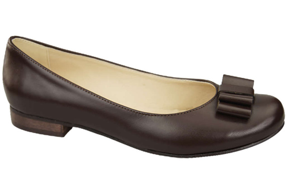 Ballerina-Schuhe für Damen, Naturleder, Schokolade 702 ElitaBut