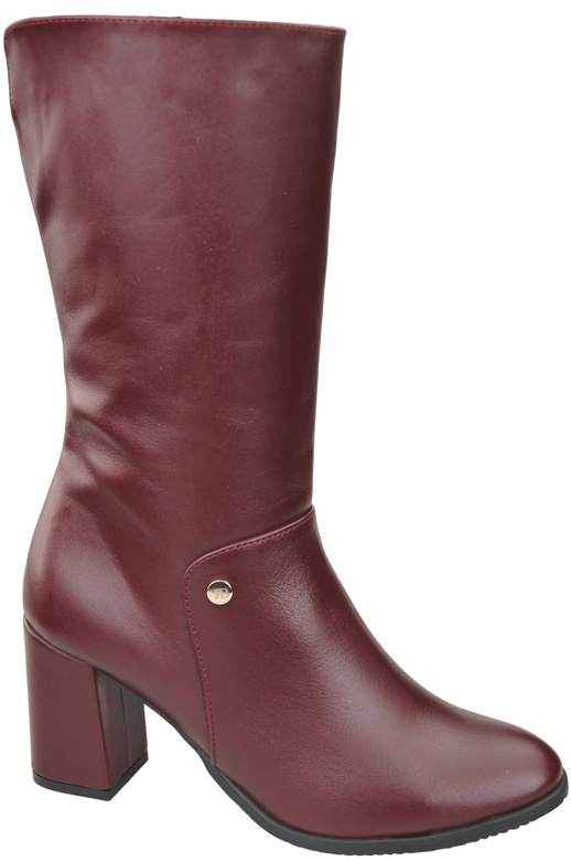 Damen-Halbstiefel, Naturleder, Burgunderrot 189 ElitaBut