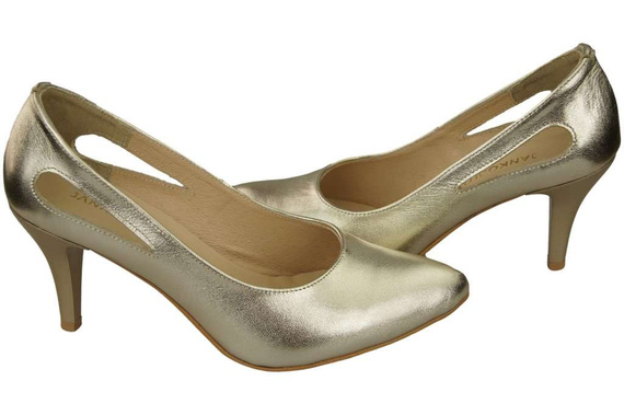 Damenschuhe Goldene Pumps, Naturleder 166 ElitaBut