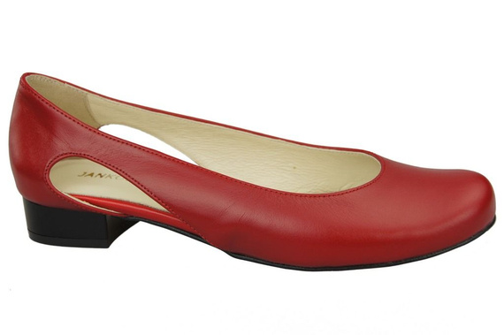 Damen-Ballerinas Rot, Naturleder 103 ElitaBut