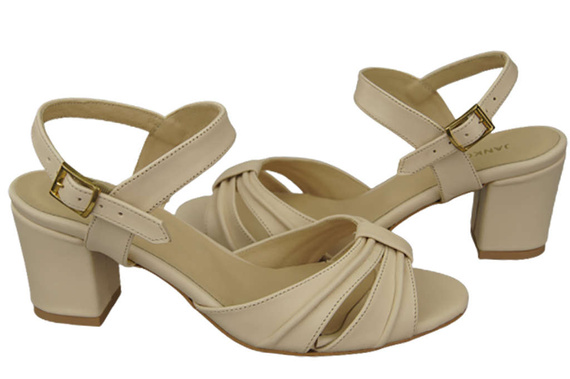 Damenschuhe Beige Sandalen, Naturleder 168 ElitaBut