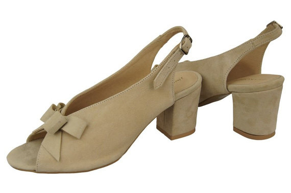 Damenschuhe Sandalen Beige, Naturleder, Wildleder 148 ElitaBut