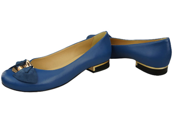 Ballerinas für Damen, Naturleder, Blau 894 ElitaBut